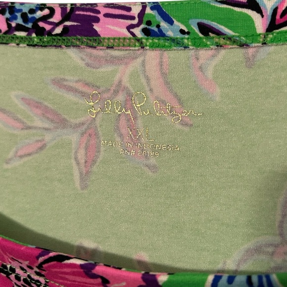 New Lilly Pulitzer Sophie Gecko Green Brewsters Bloom 3/4 sleeve dress XXL - Picture 4 of 8